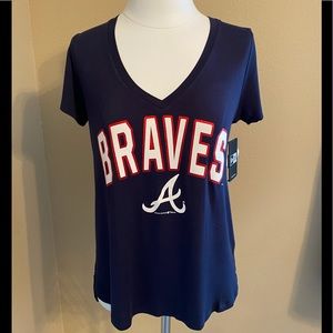 NWT! NEW ERA Oversized V Neck Navy Tee.